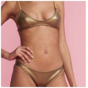 Cynthia Rowley Glideskin Scuba Metallic Bikini NWT
